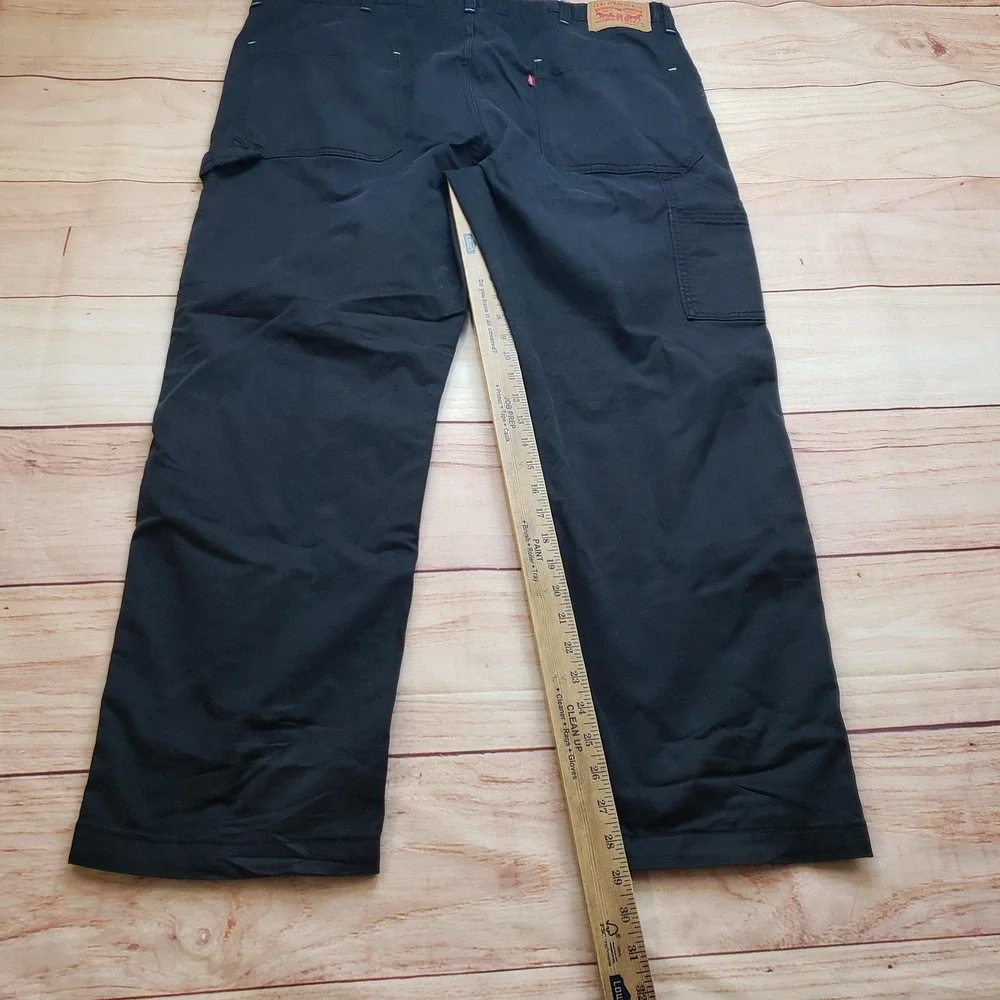 Levi's Pants Mens 40x32 Black Carpenter Straight Stretch Canvas Workwear Adult‎